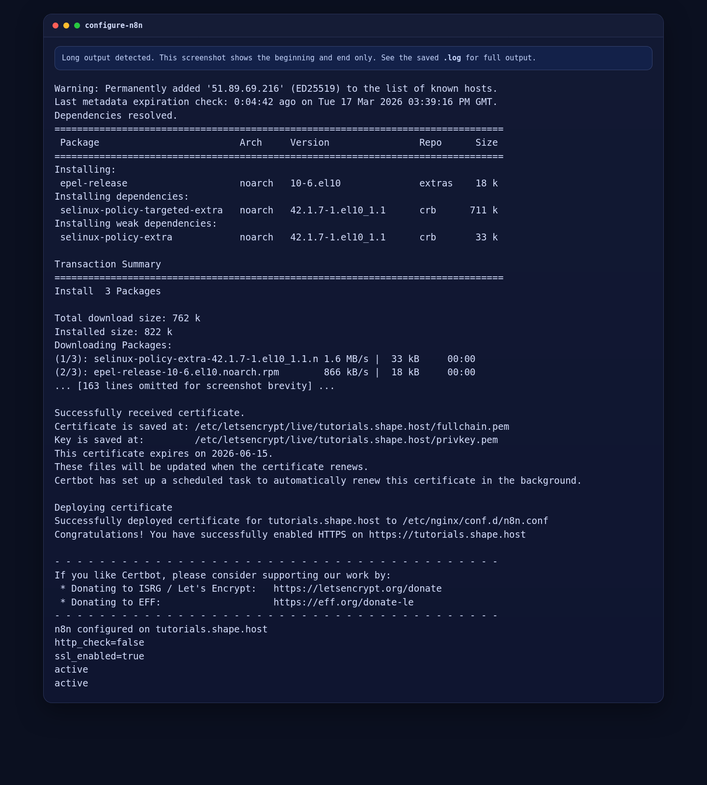 Configuring n8n, SELinux, firewalld, Nginx, and SSL on AlmaLinux 10