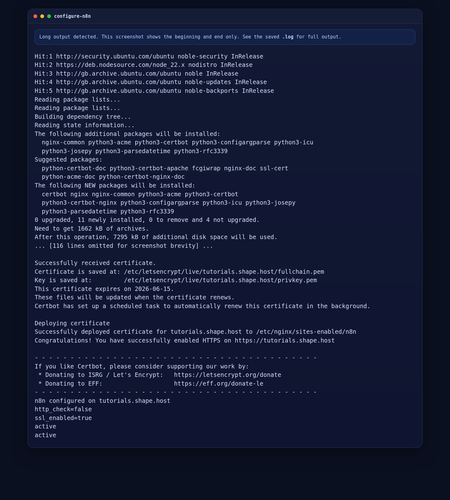 Configuring n8n, systemd, Nginx, and SSL on Ubuntu 24.04