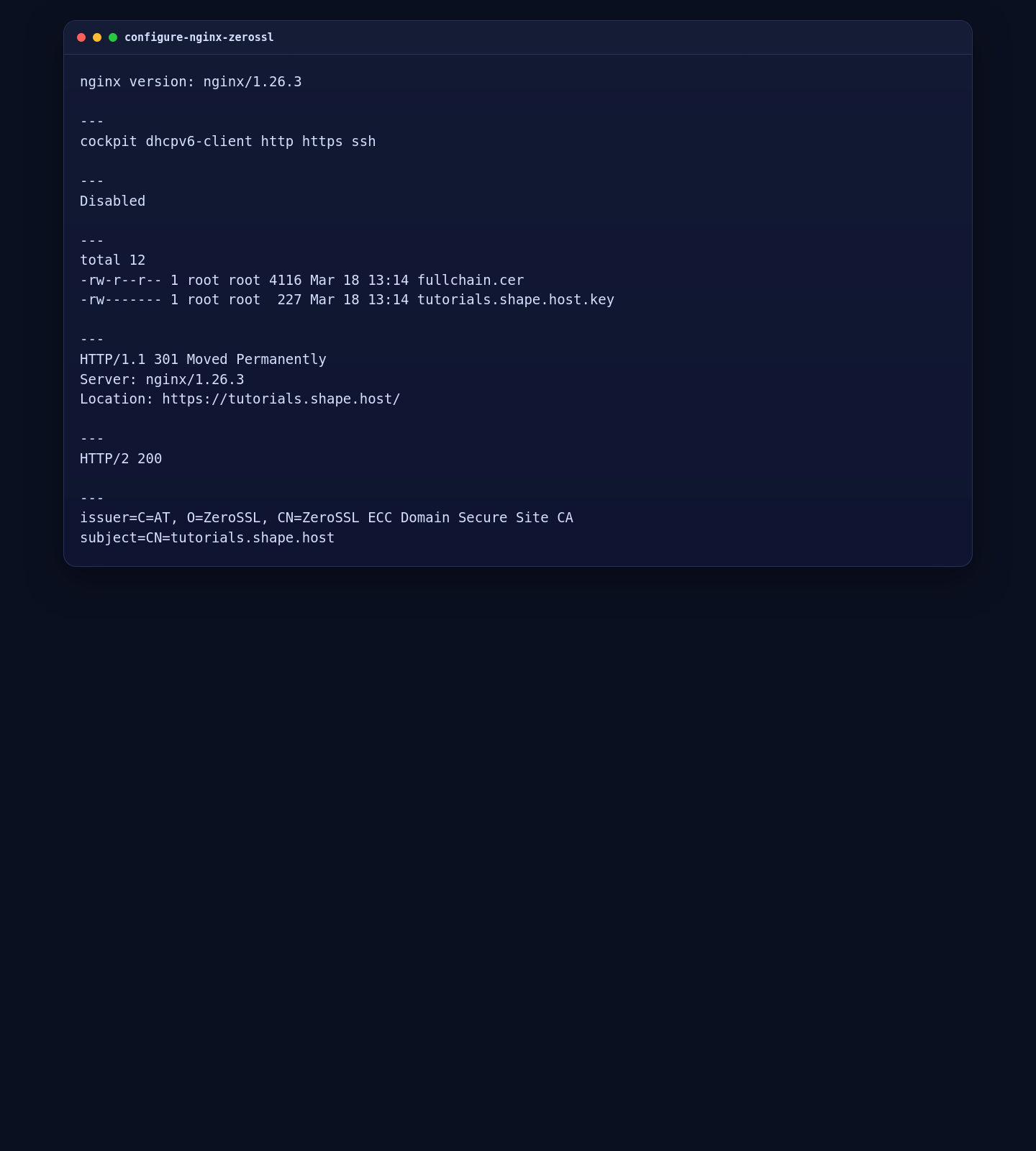 Nginx, firewalld, SELinux, and ZeroSSL verification for Uptime Kuma on AlmaLinux 10
