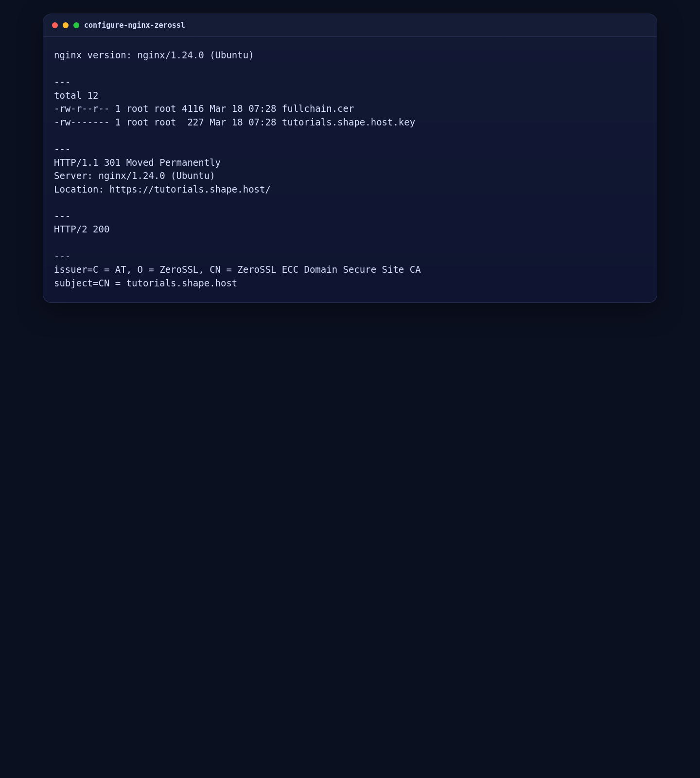 Nginx and ZeroSSL verification for Uptime Kuma on Ubuntu 24.04