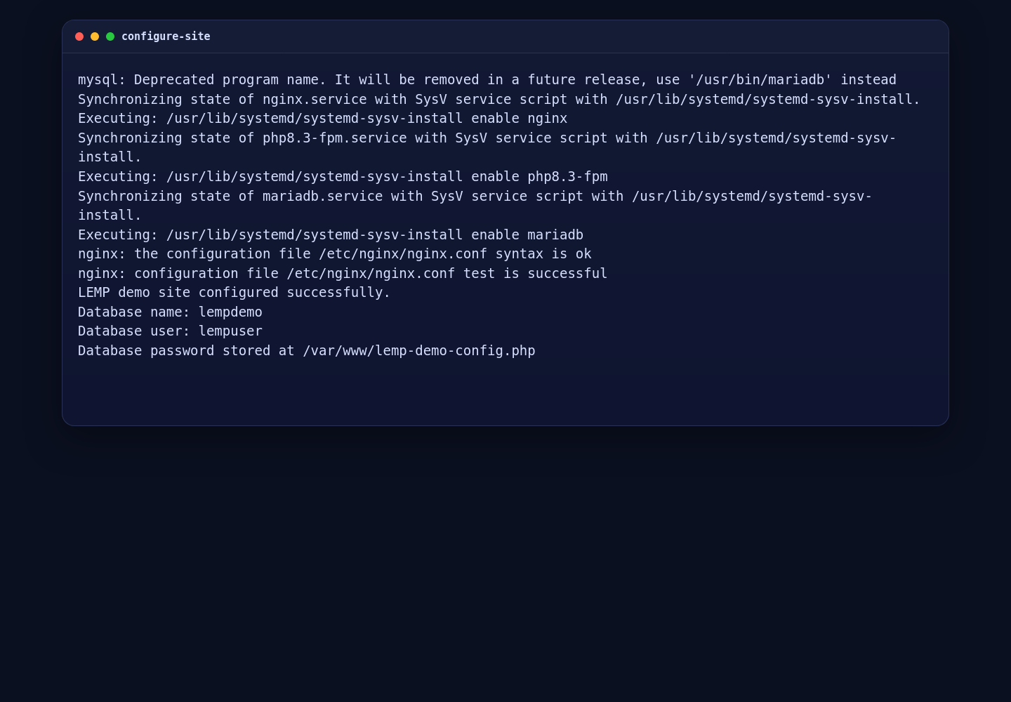 Configuring Nginx, PHP-FPM, and a MariaDB-backed PHP site on Ubuntu 24.04.1 LTS