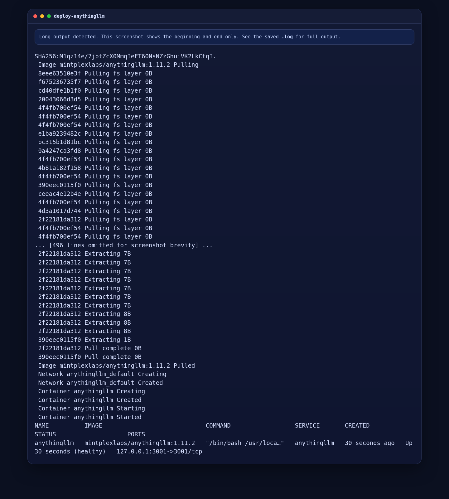Starting AnythingLLM with Docker Compose on AlmaLinux 10