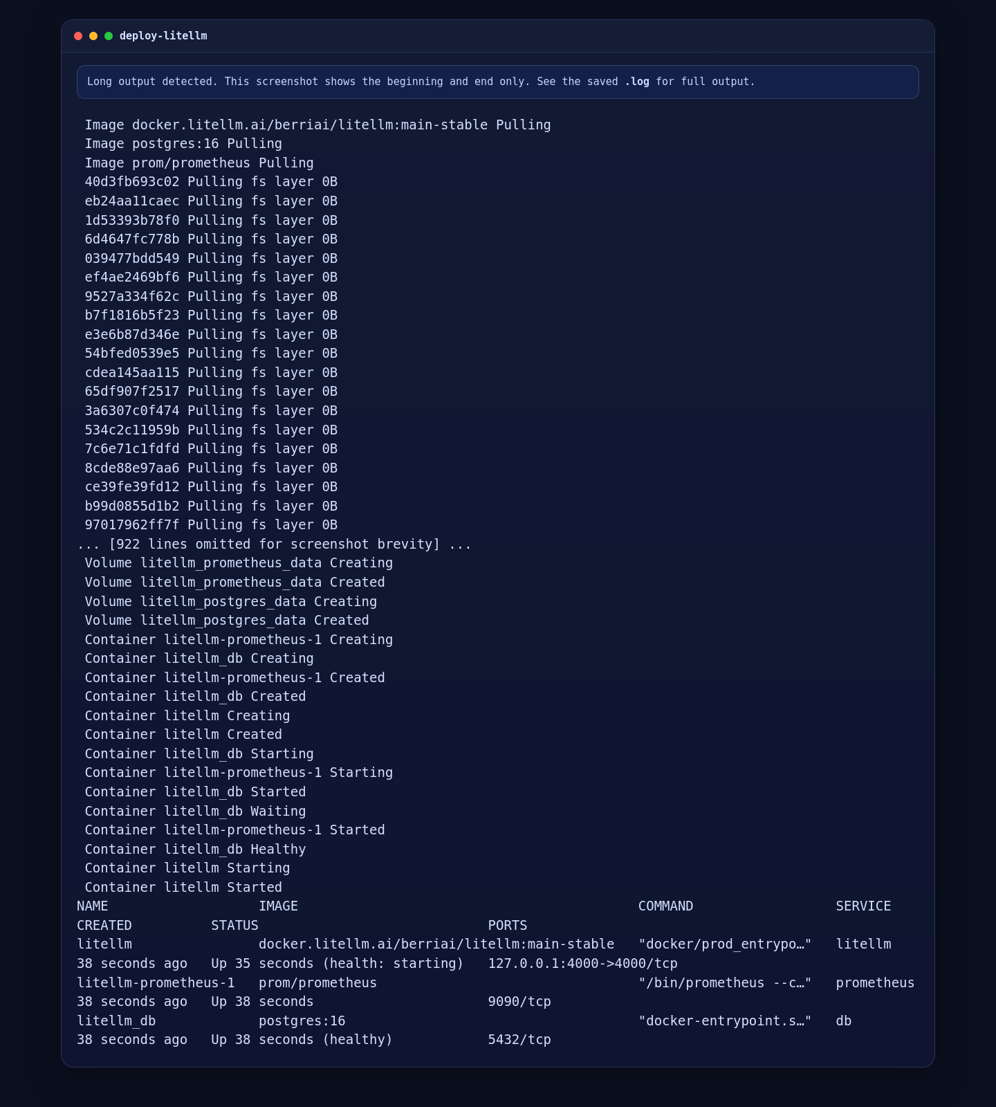 Starting the LiteLLM stack with Docker Compose on AlmaLinux 10