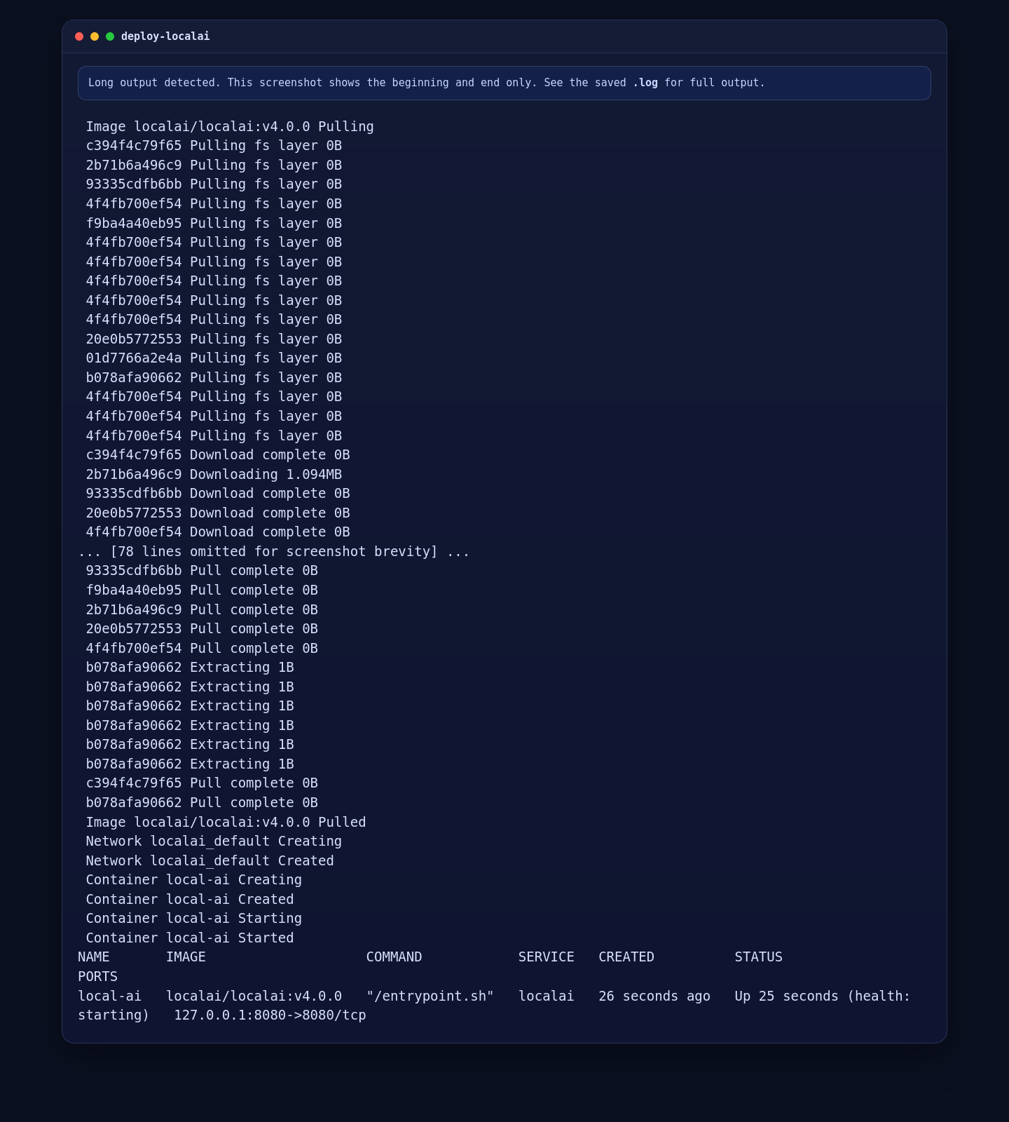 LocalAI Docker Compose deployment on Ubuntu 24.04