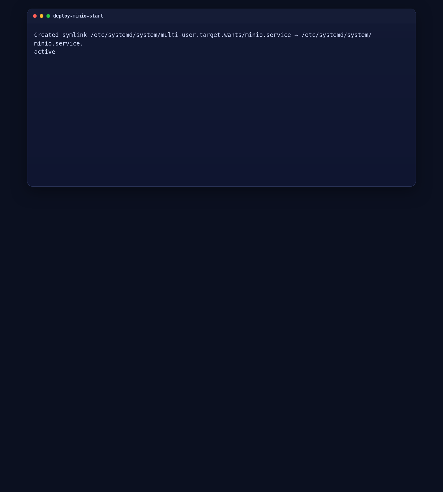Starting the MinIO systemd service on Ubuntu 24.04