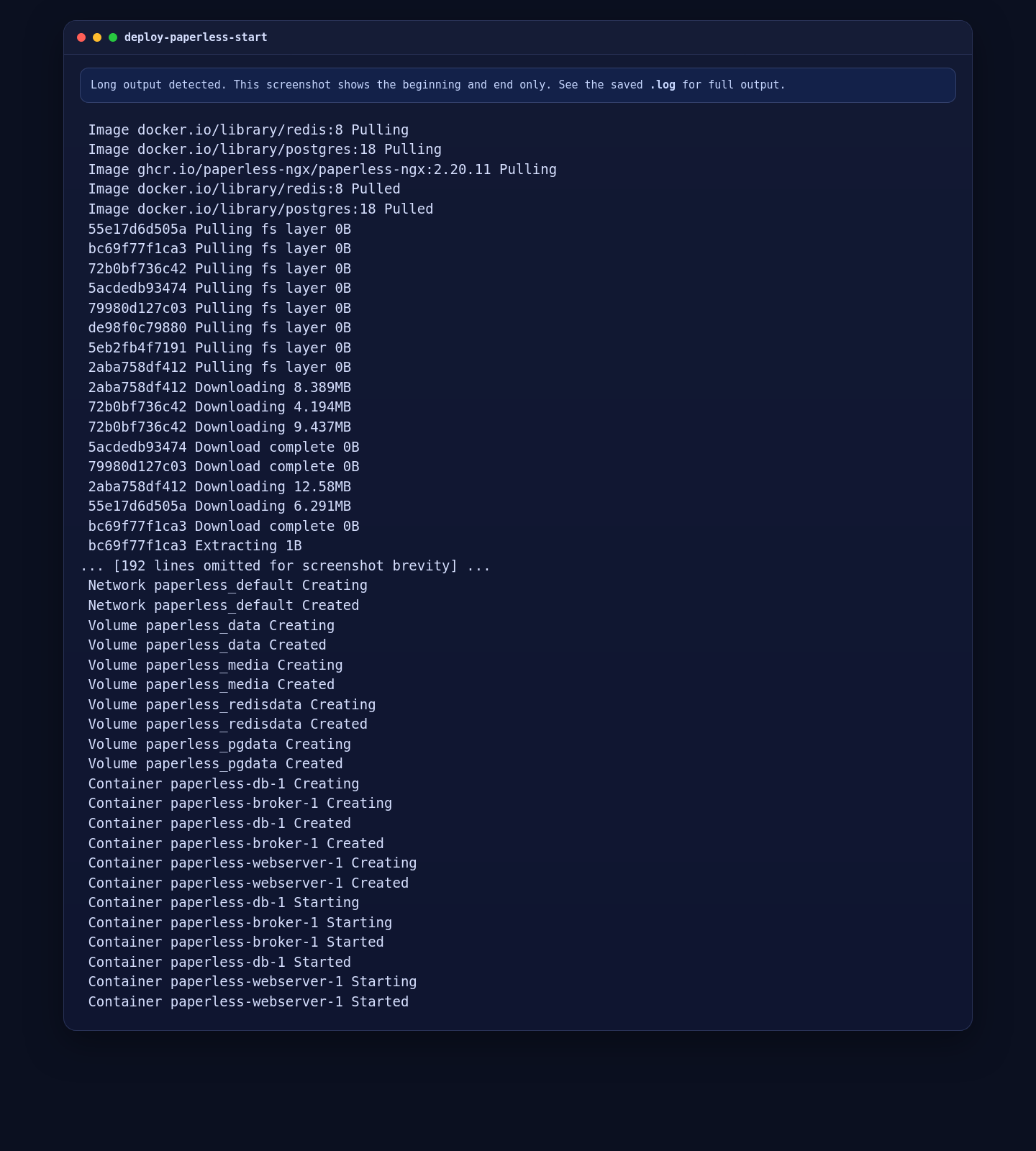 Starting the Paperless-ngx Docker stack on Ubuntu 24.04