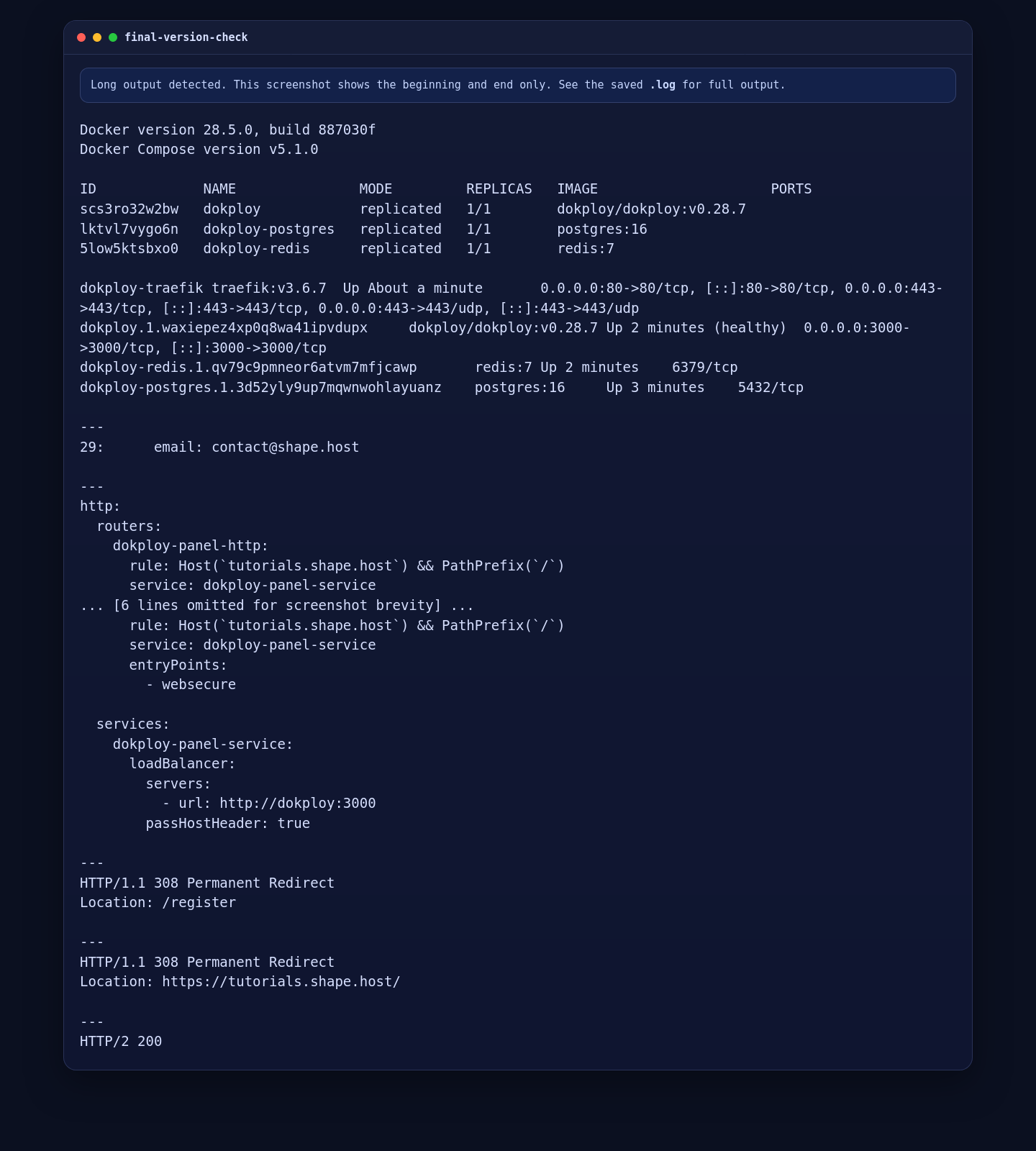 Dokploy services and route validation on Ubuntu 24.04