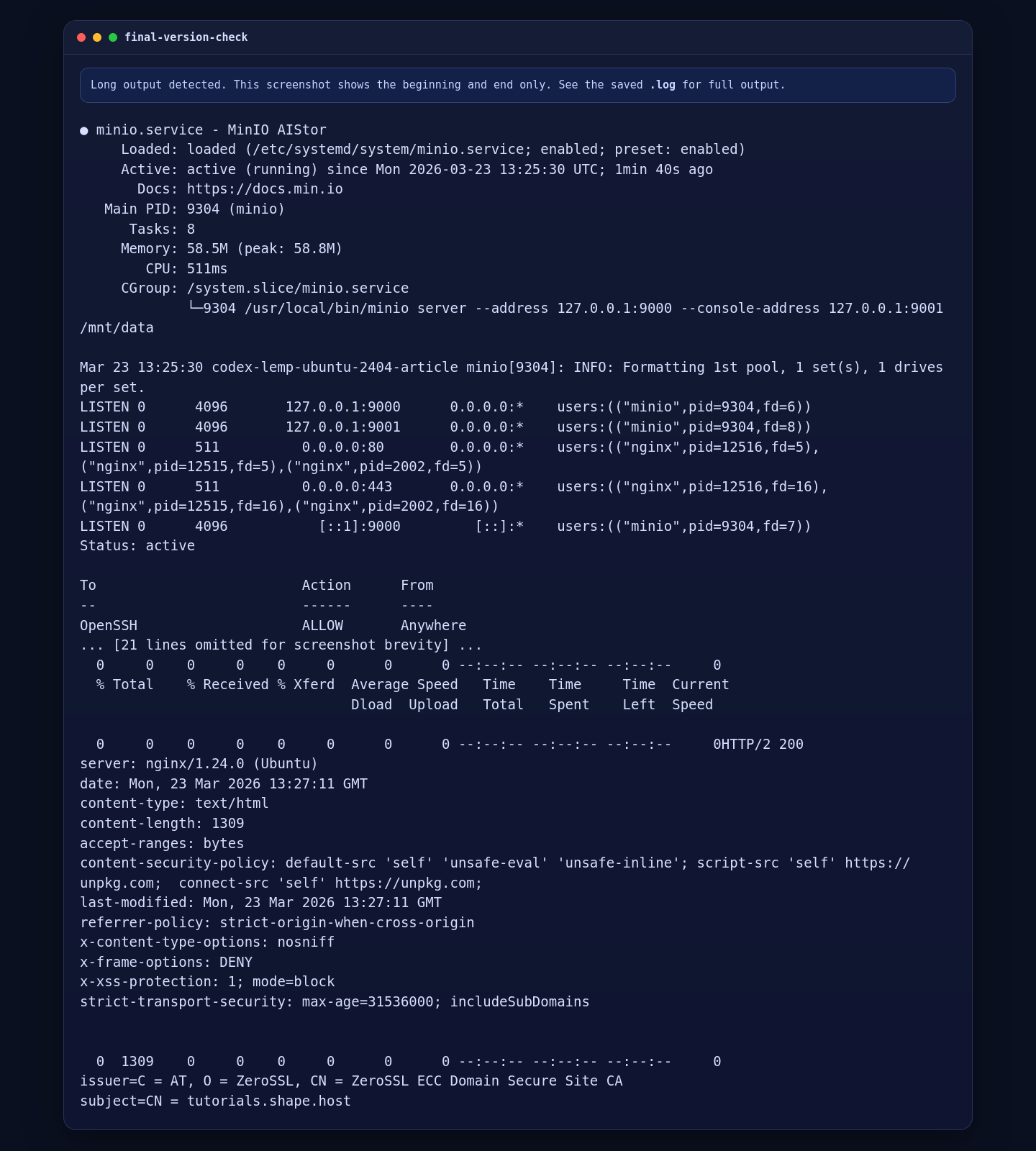 Final MinIO HTTPS validation on Ubuntu 24.04