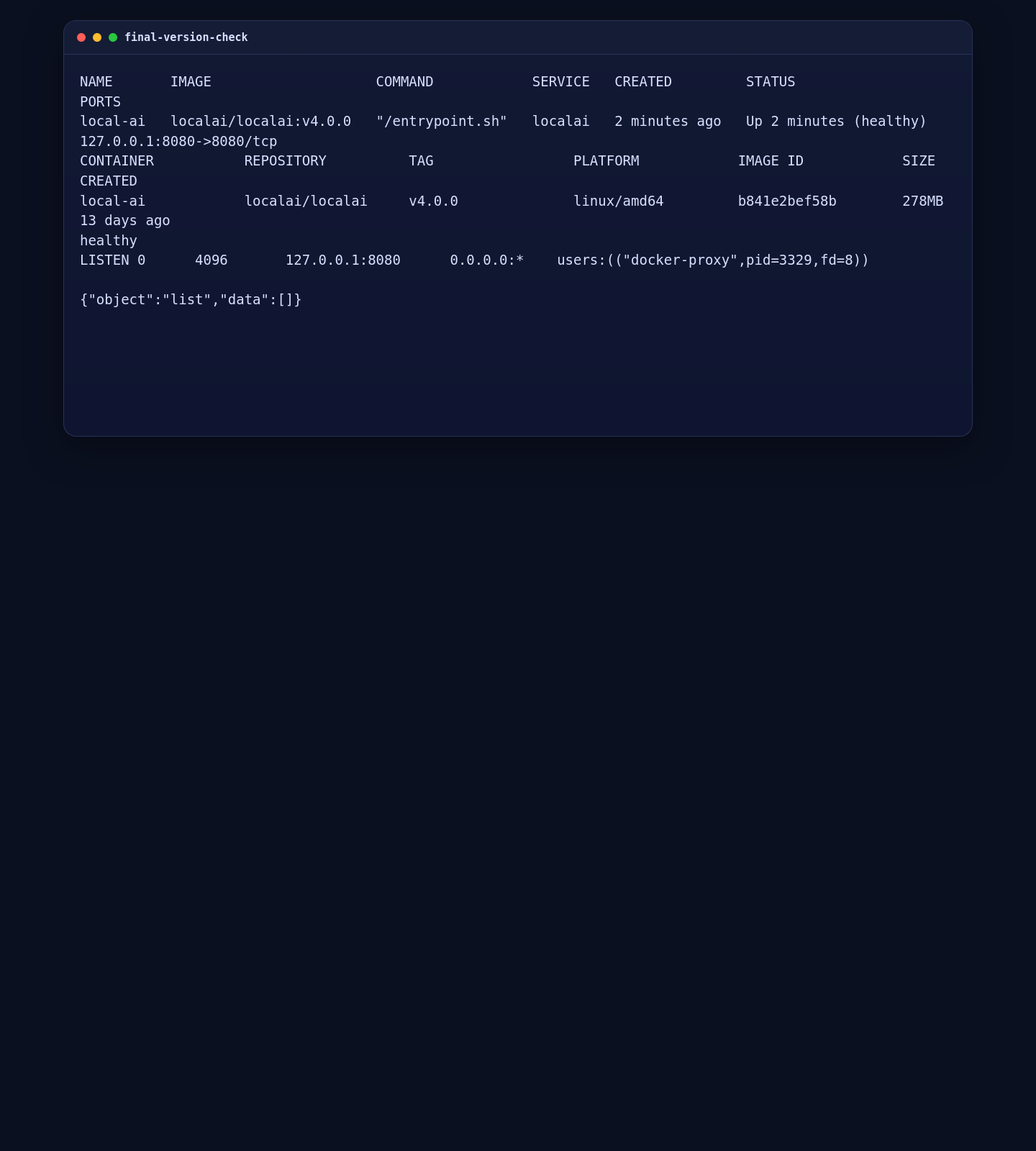 Final LocalAI validation on Ubuntu 24.04