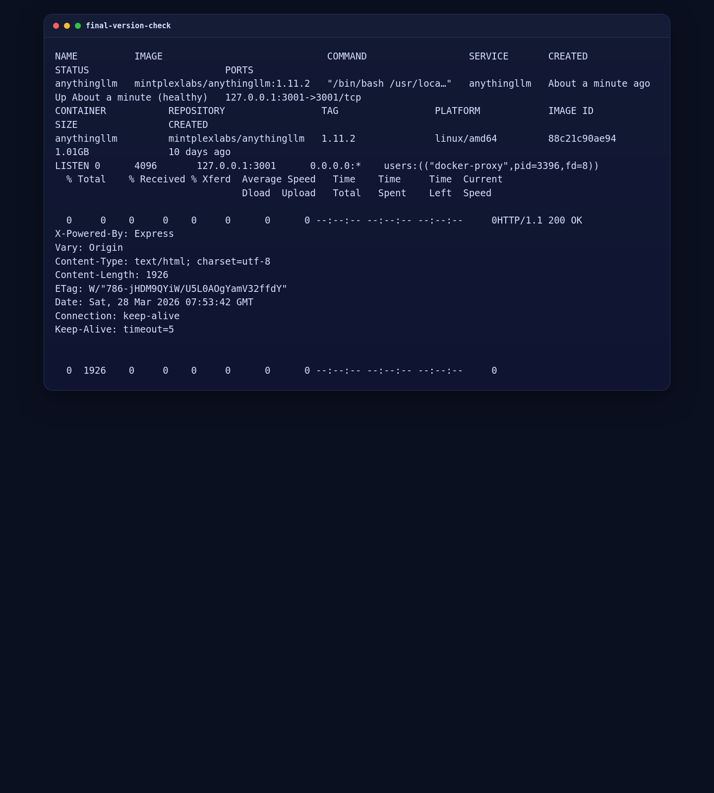 Final AnythingLLM validation on Ubuntu 24.04
