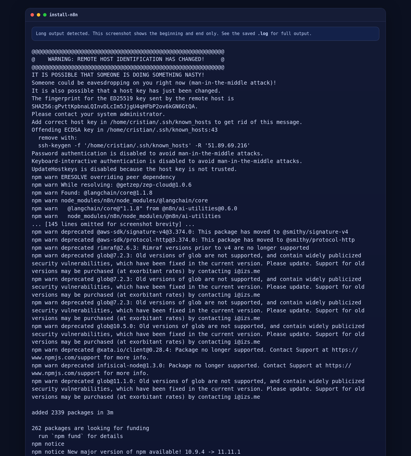 Installing n8n 2.12.2 on AlmaLinux 10