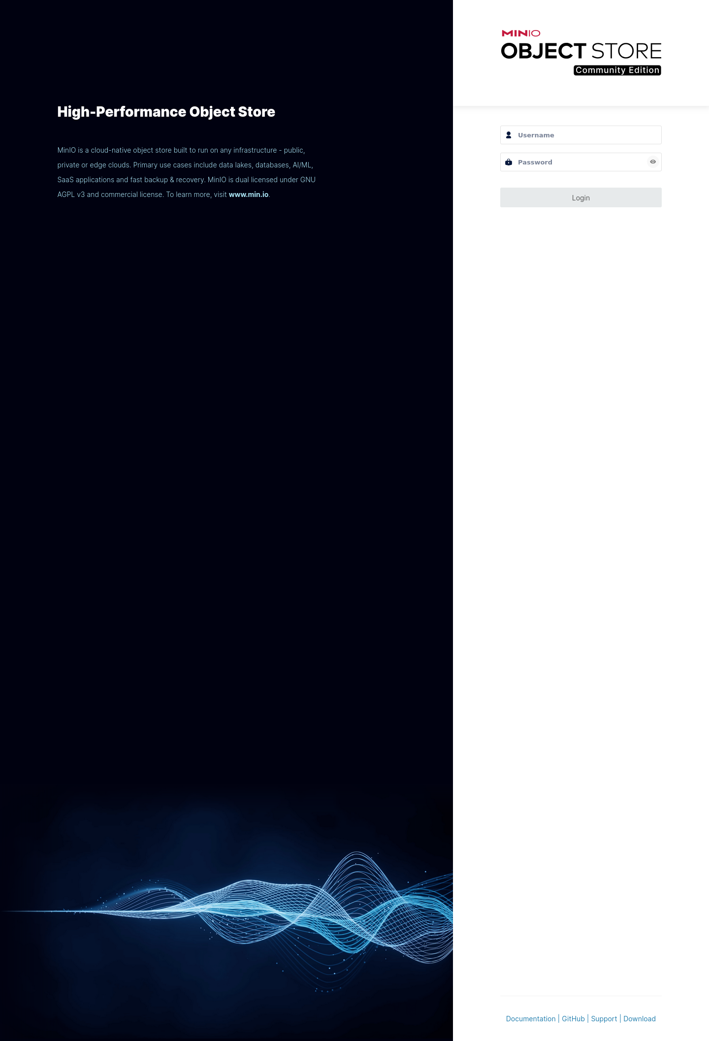 MinIO Console login page over HTTPS on Ubuntu 24.04