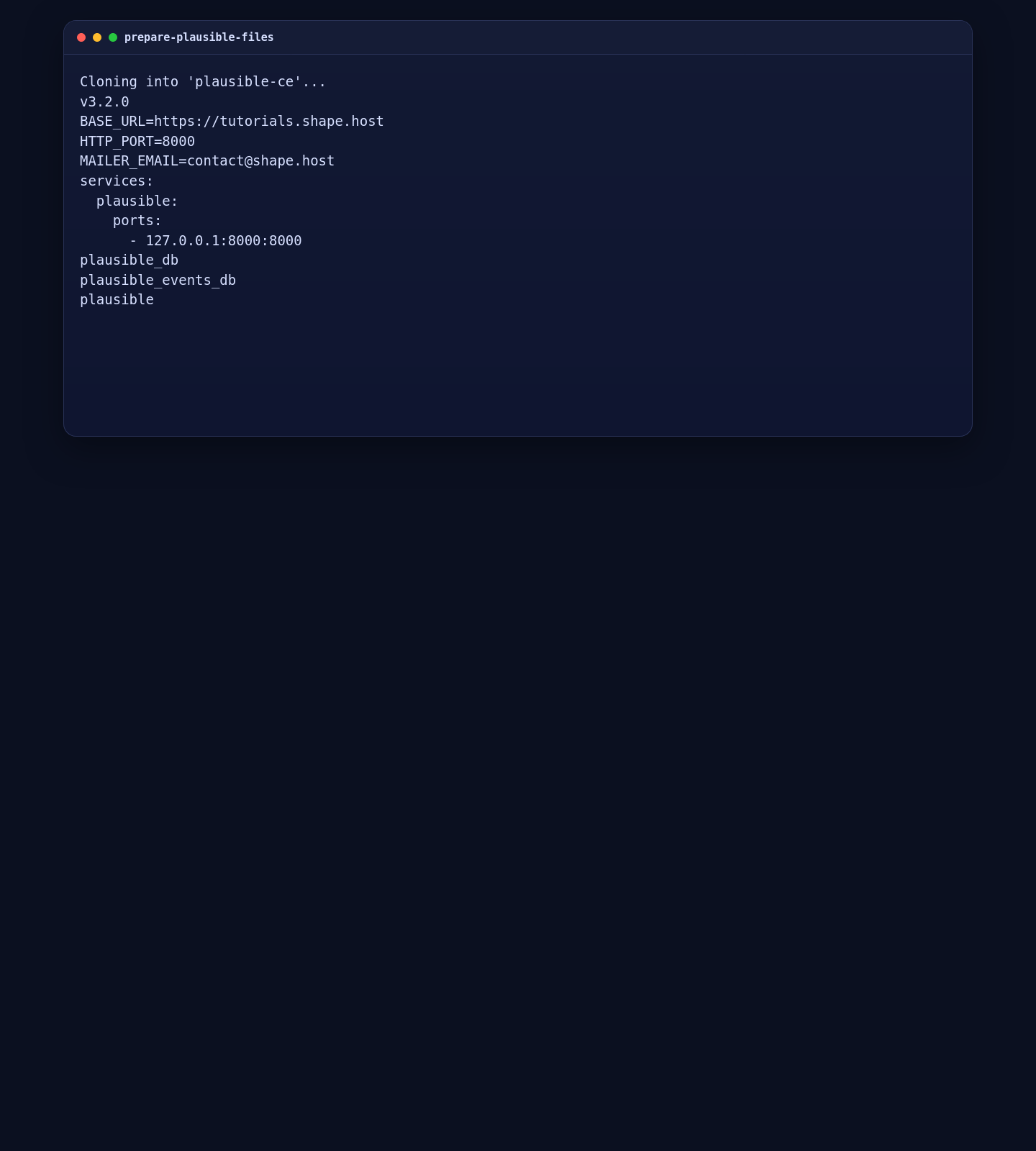 Plausible Community Edition environment files on Ubuntu 24.04